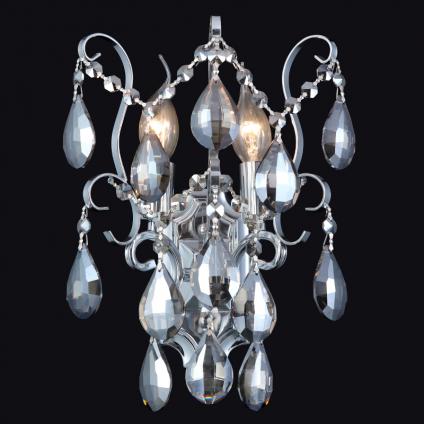 Бра 2507/2W CH хром/дымчатый хрусталь 2х60W E14 h200, MIX24